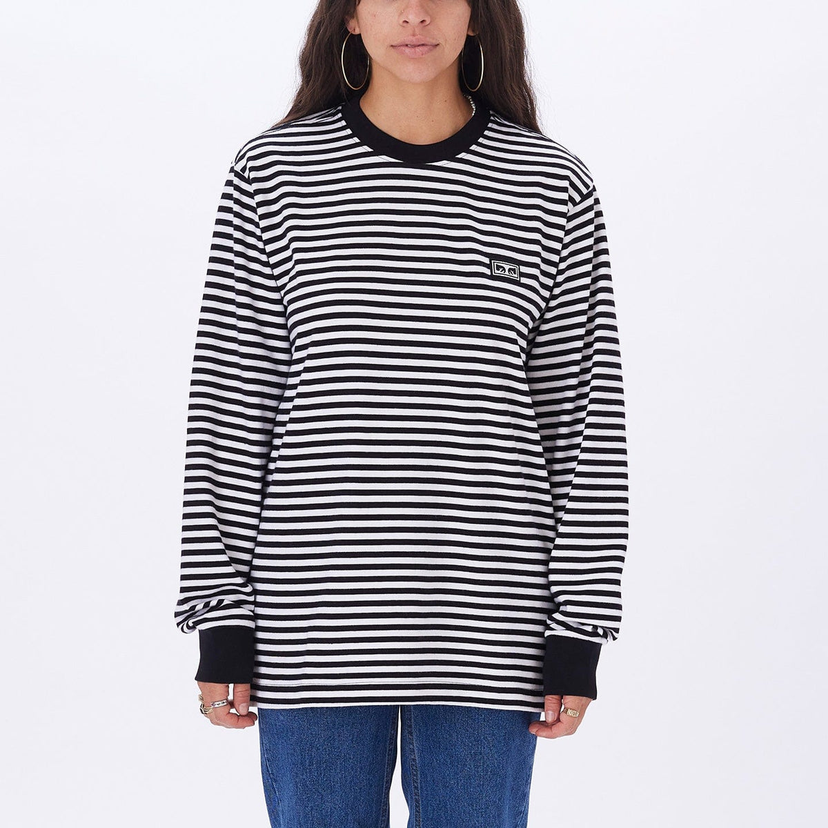 obey t-shirt ESTABLISHED WORKS EYES STRIPE TEE LS