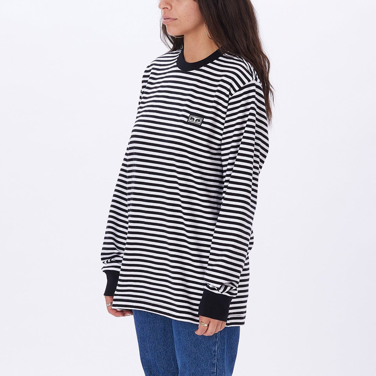 obey t-shirt ESTABLISHED WORKS EYES STRIPE TEE LS