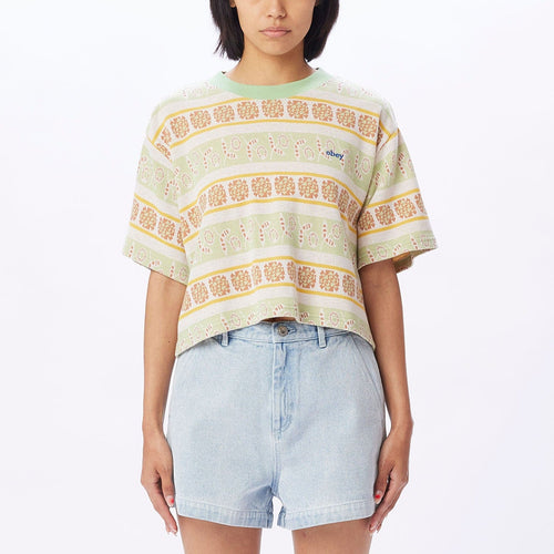 t-shirt obey ESTHER CROPPED TEE SS