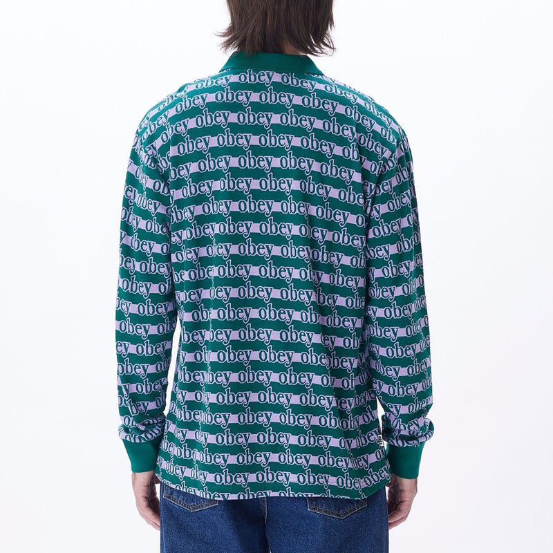 obey t-shirt INTERLOCK LOGO JACQUARD POLO LS