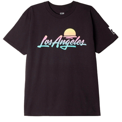 t-shirt obey LOS ANGELES CLASSIC TEE - BLACK