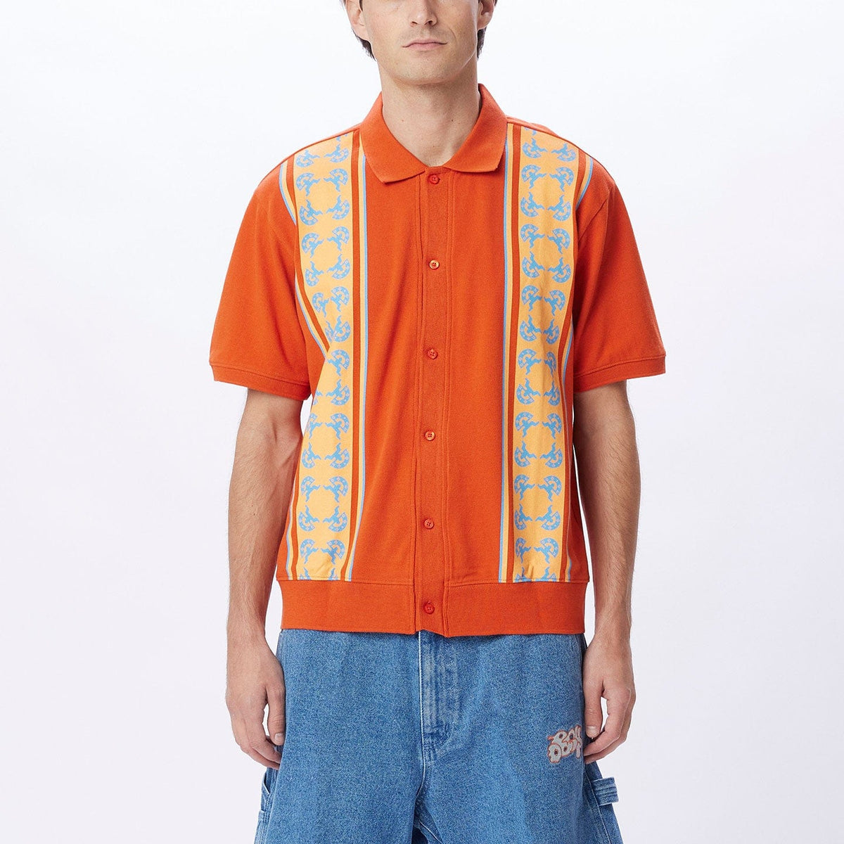 obey t-shirt MONUMENT BUTTON UP POLO SS