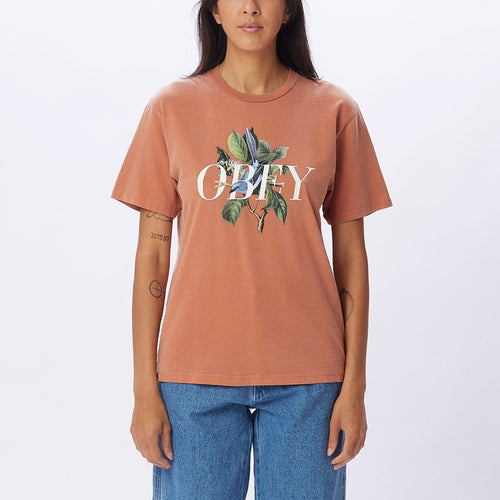 t-shirt obey O BIRD PIGMENT CHOICE BOX TEE - BOMBAY BROWN