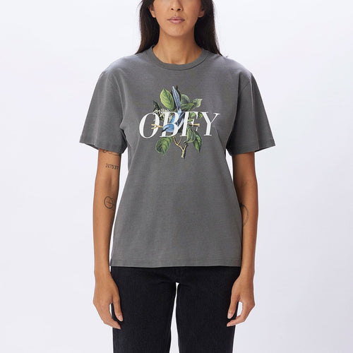 t-shirt obey O BIRD PIGMENT CHOICE BOX TEE - OFF BLACK