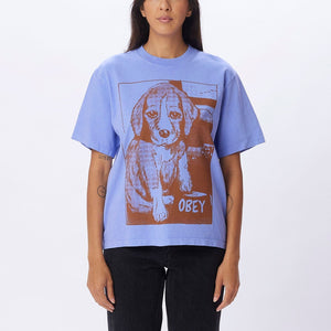 OBEY CLUMSY PUP VINTAGE BOX TEE - DIGITAL VIOLET