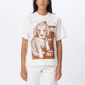 OBEY CLUMSY PUP VINTAGE BOX TEE - UNBLEACHED