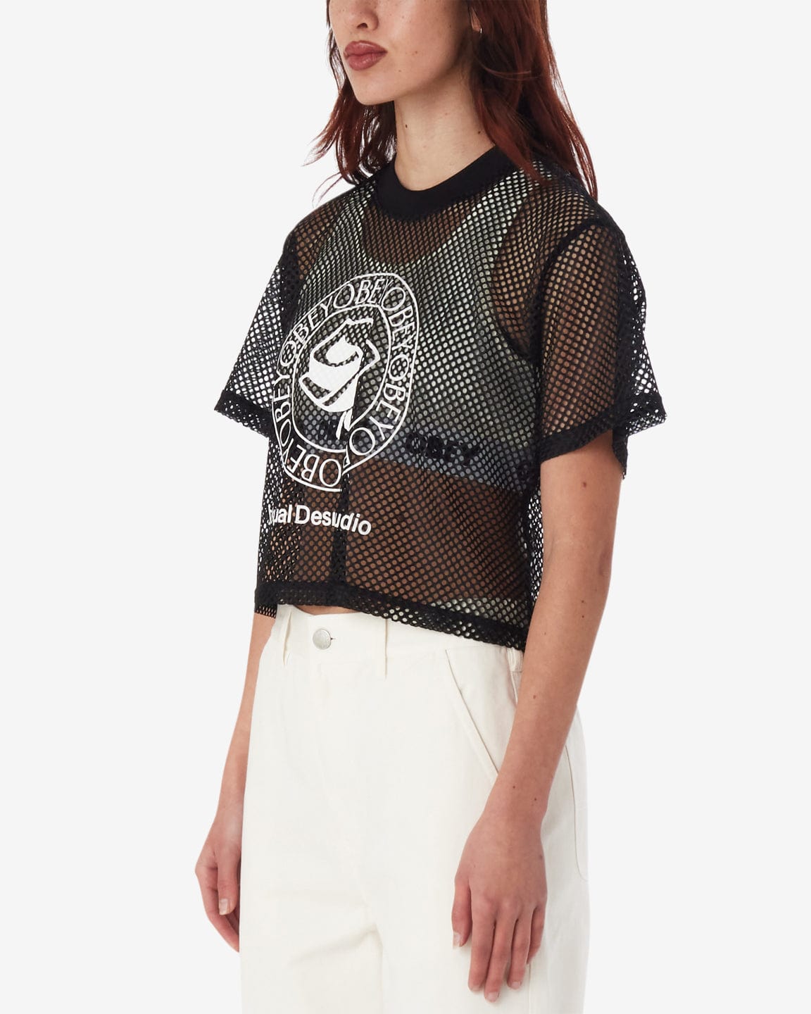 obey t-shirt Obey Rose Mesh Top