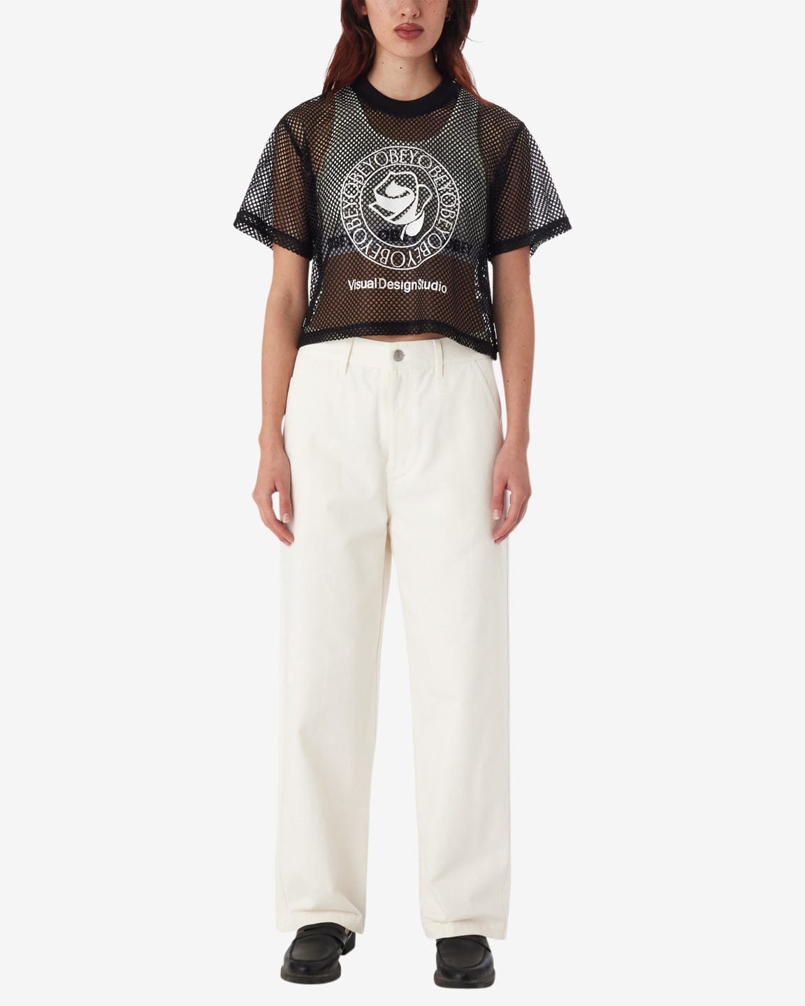 obey t-shirt Obey Rose Mesh Top