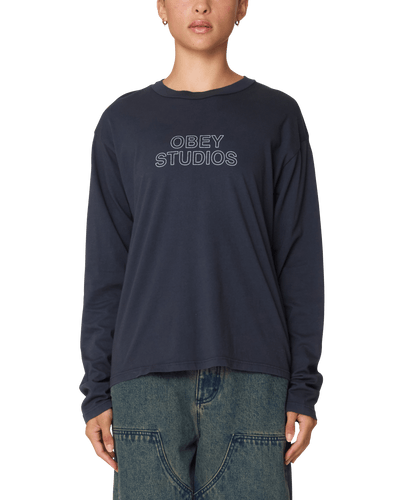 t-shirt obey OBEY STUDIOS OUTLINE TEE LS