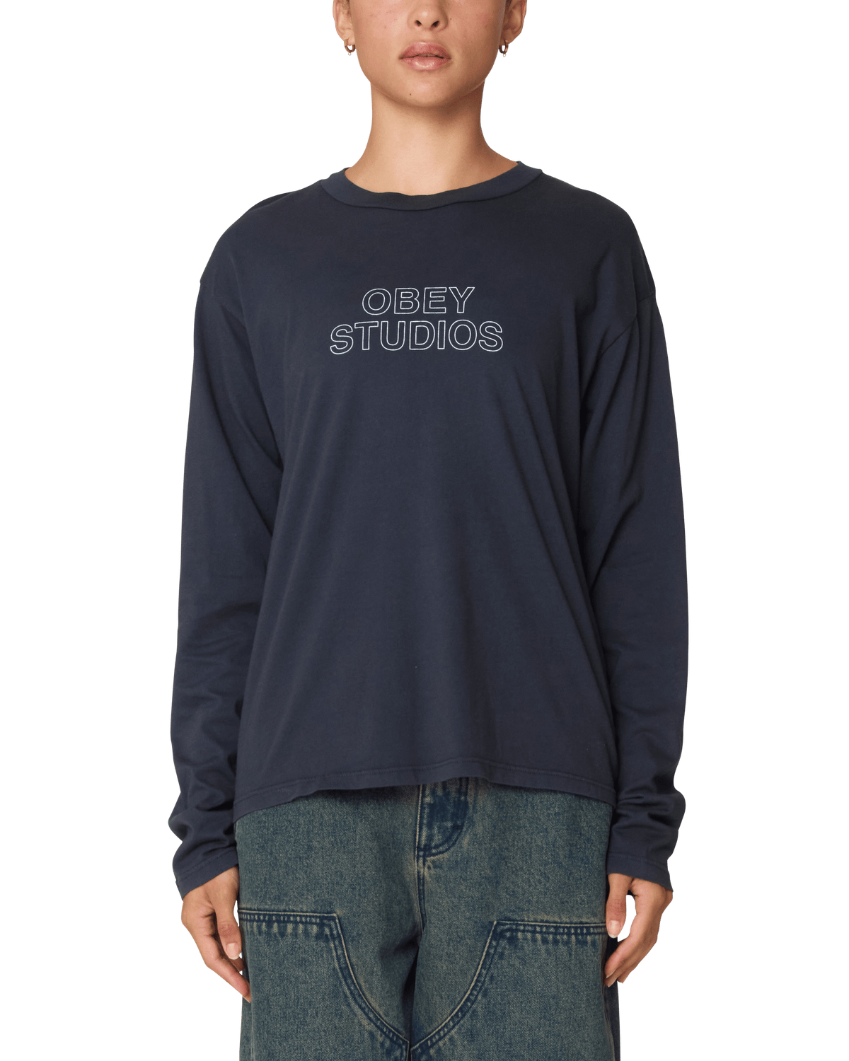 obey t-shirt Obey Studios Outline Tee Ls