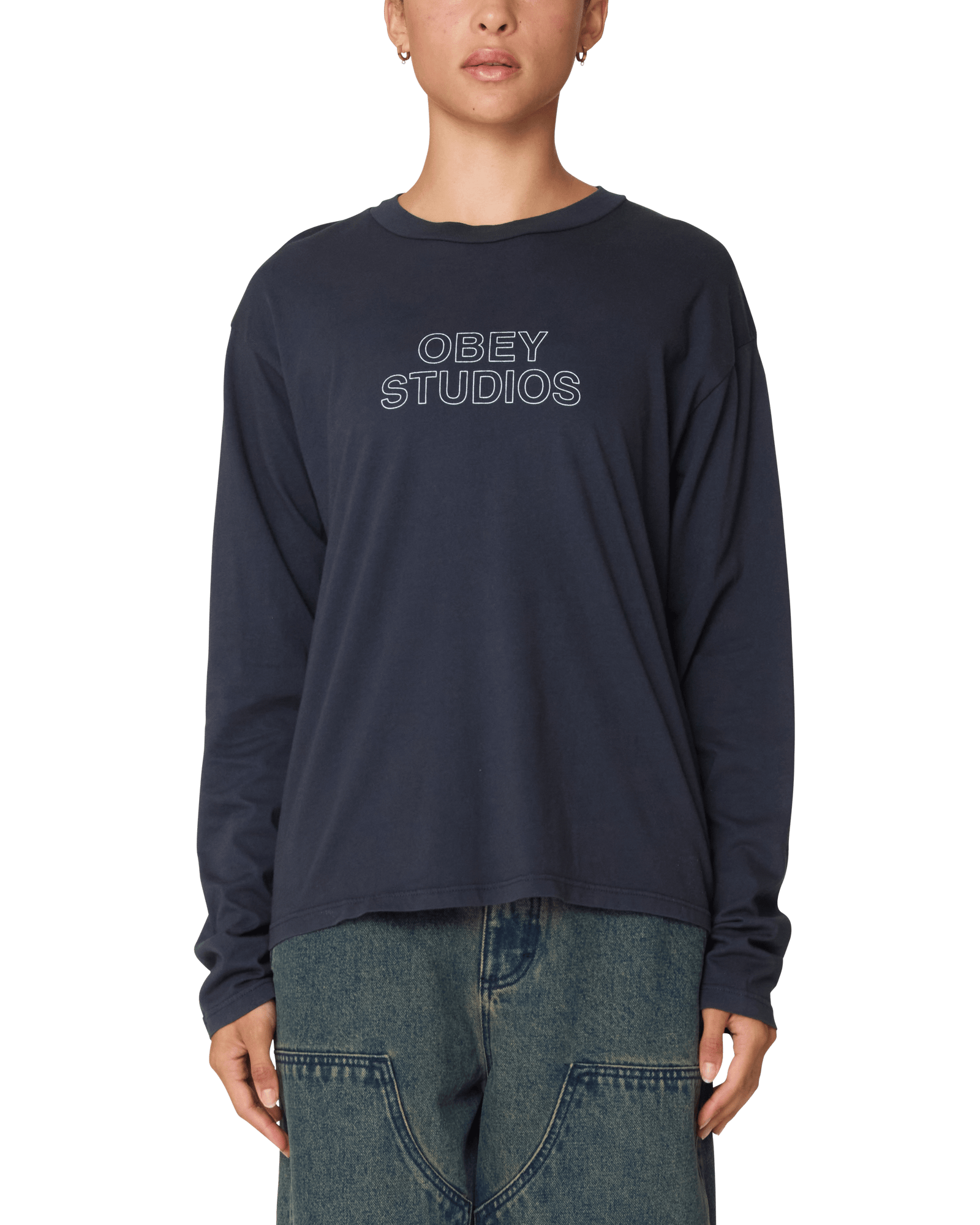 obey t-shirt Obey Studios Outline Tee Ls