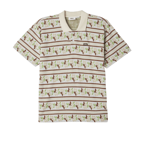 t-shirt obey PRESSED JACQUARD POLO SS