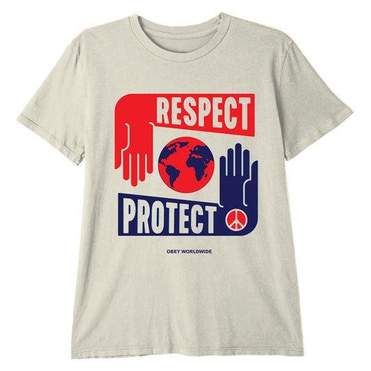 obey PROTECT AND RESPECT ORGANIC VINTAGE TEE - SAGO foto 1