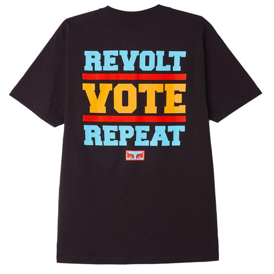 obey Revolt Vote Repeat Classic T-Shirt Black foto 1