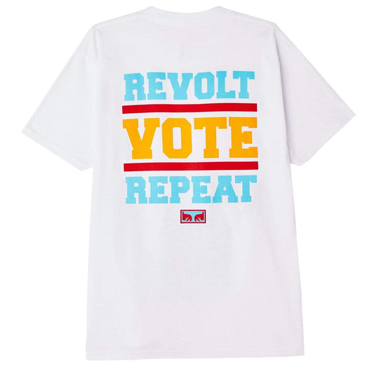 obey Revolt Vote Repeat Classic T-Shirt White foto 1