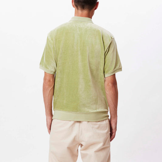 obey STEFANO VELOUR POLO SS - CUCUMBER MULTI foto 4