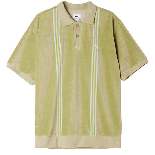 obey STEFANO VELOUR POLO SS - CUCUMBER MULTI foto 1