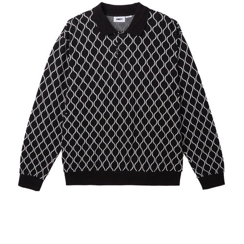 t-shirt obey WINDMERE JAQUARD POLO LS