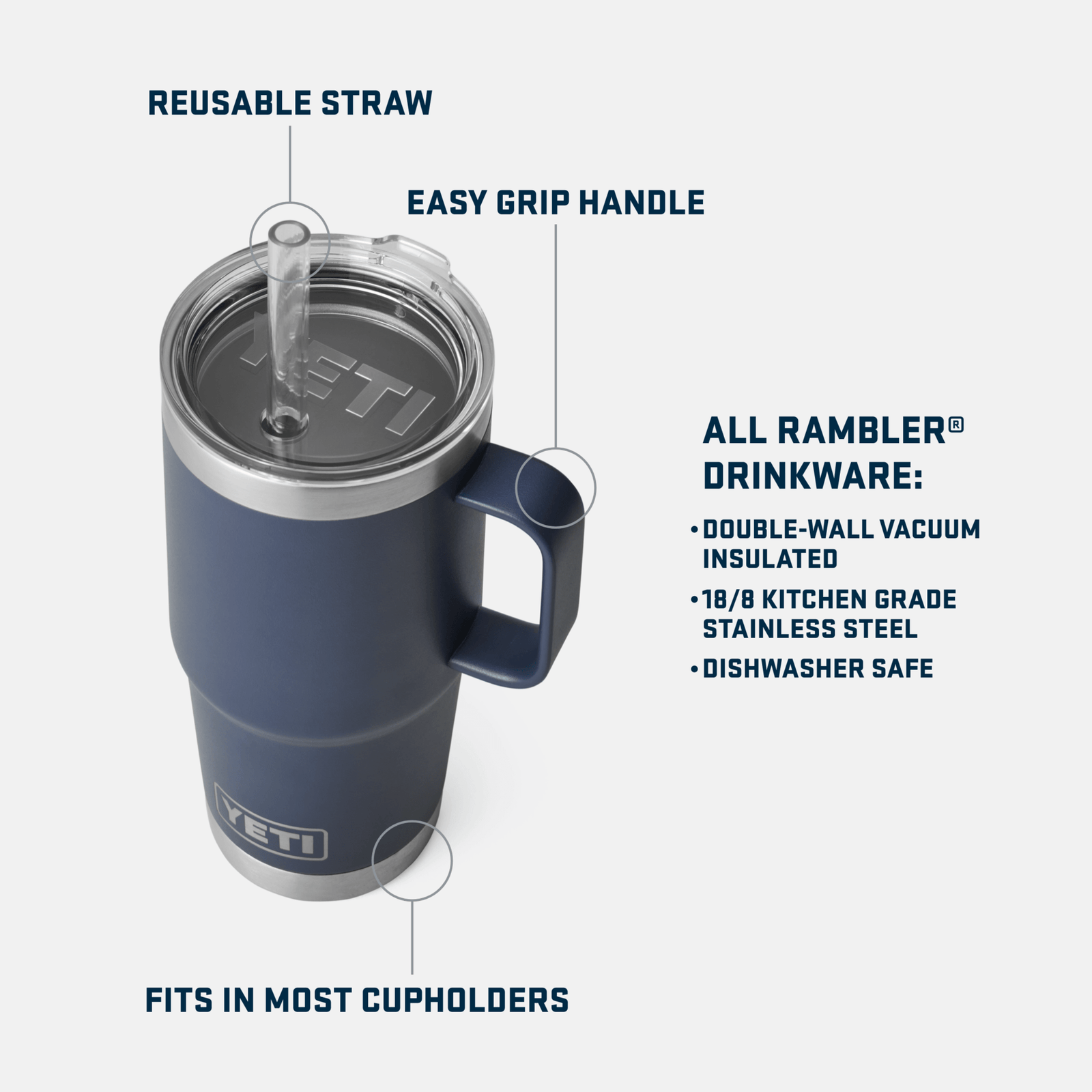 yeti tazze e bicchieri Rambler 25 Oz Straw Mug