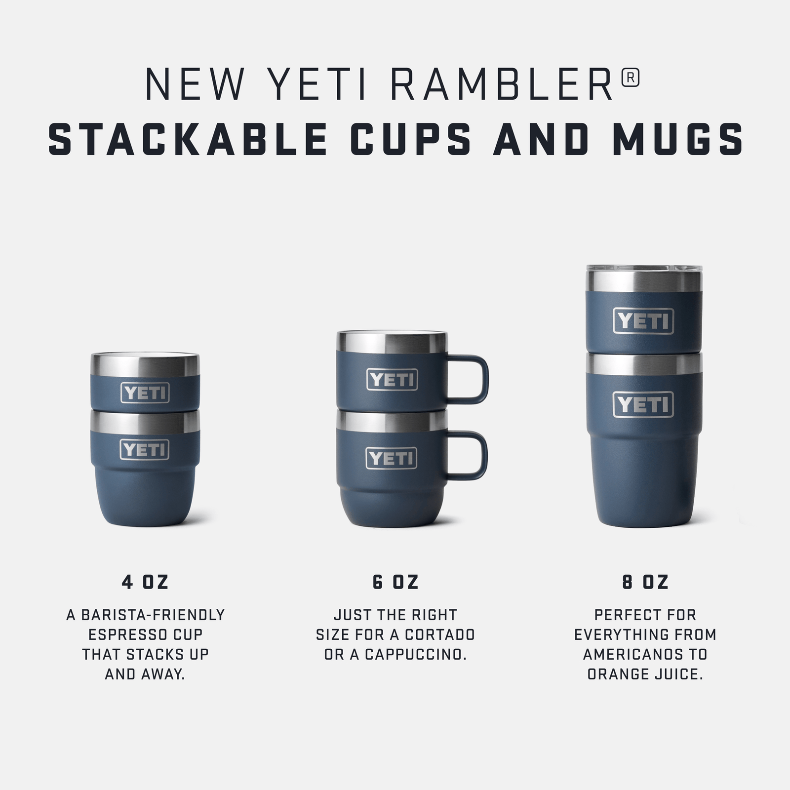 yeti tazze e bicchieri Rambler 8 Oz Stackable Tumbler Navy