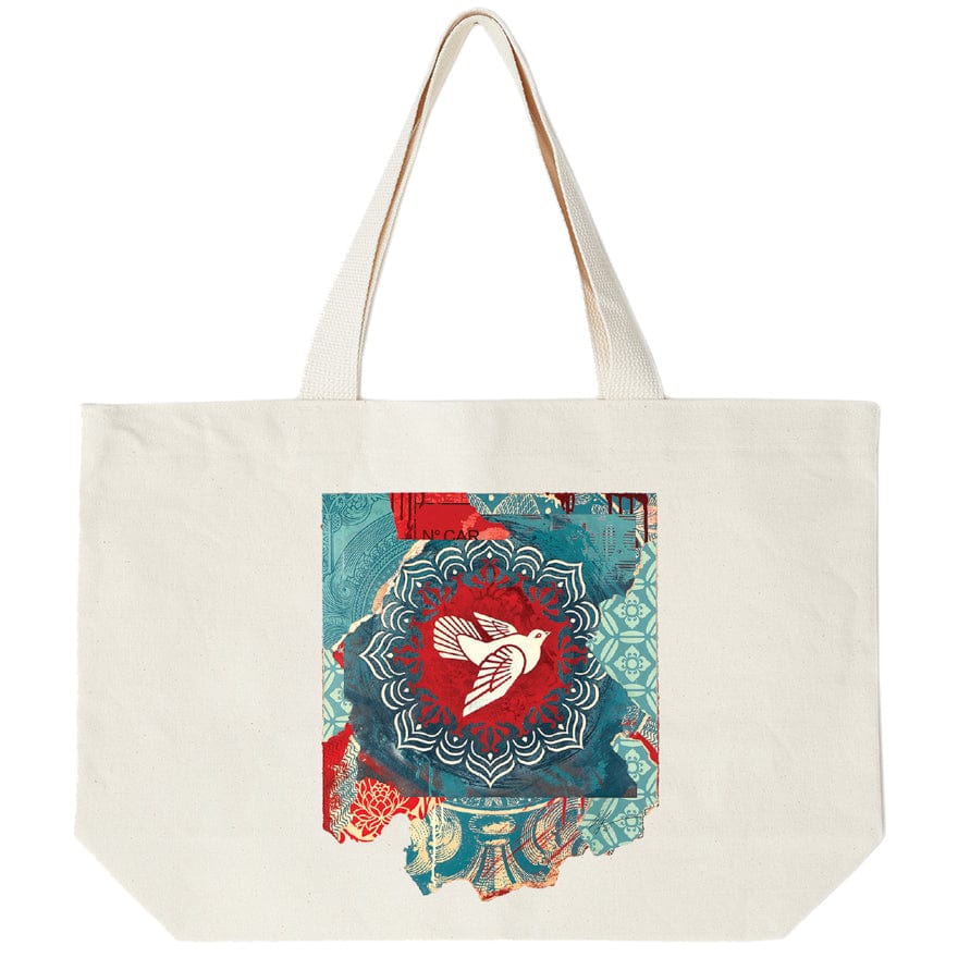 obey tote bag OBEY PEACE DOVE BLUE SUSTAINABLE TOTE BAG