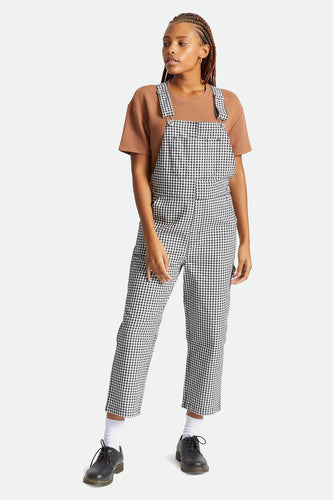 tute e salopette brixton CHRISTINA CROP OVERALL - BLACK GINGHAM