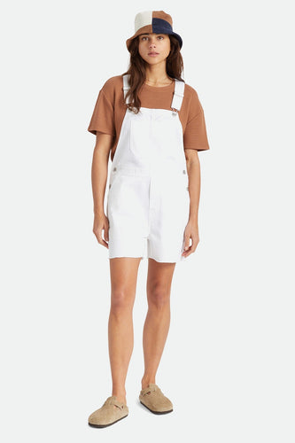 tute e salopette brixton CHRISTINA SHORT OVERALL - WHITE