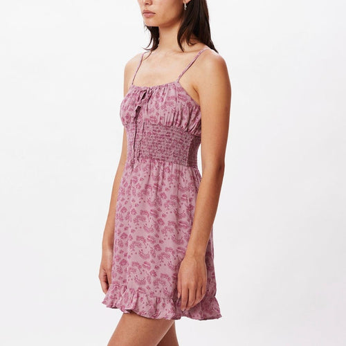 vestiti obey DELOCATED DRESS - LILAC CHALK MULTI