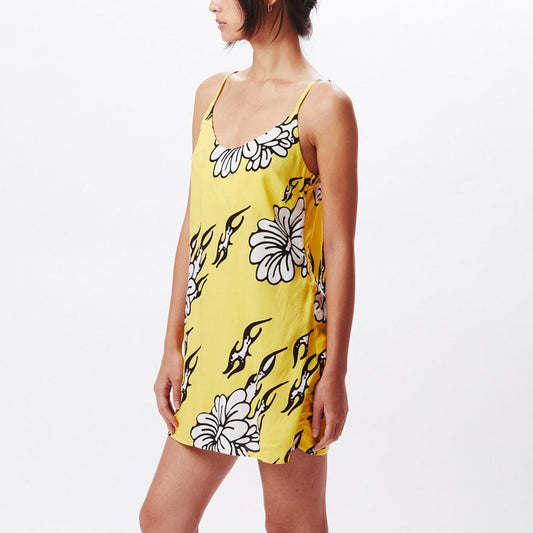 obey FLAMIN' FLOWERS DRESS - CYBER YELLOW foto 3