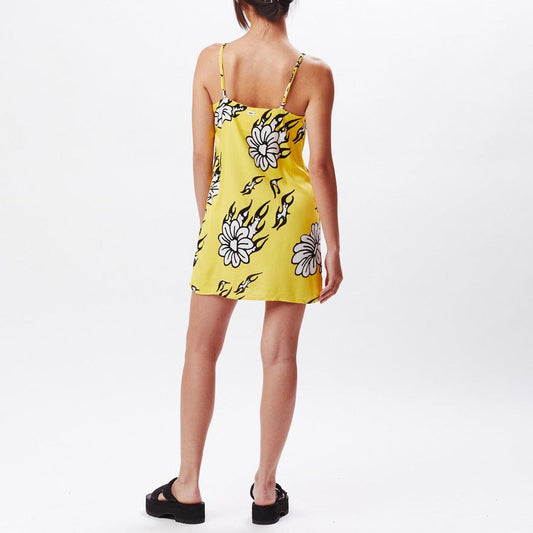 obey FLAMIN' FLOWERS DRESS - CYBER YELLOW foto 4